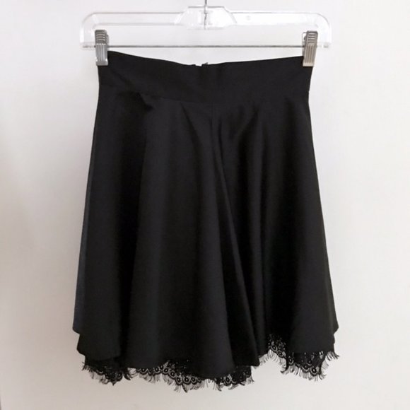 Forever 21 Black Skirt with Lace Trim - Picture 1 of 5